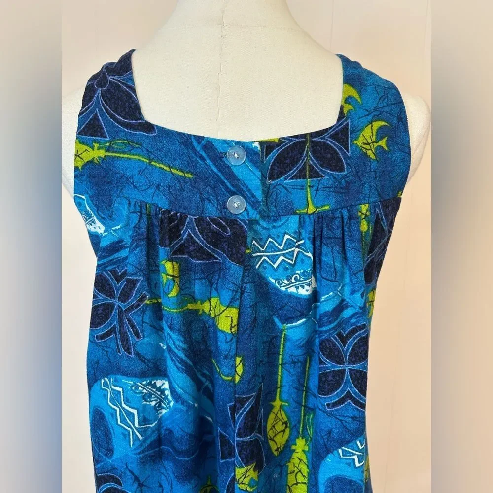 Vintage Penneys Blue Hawaiian Dress